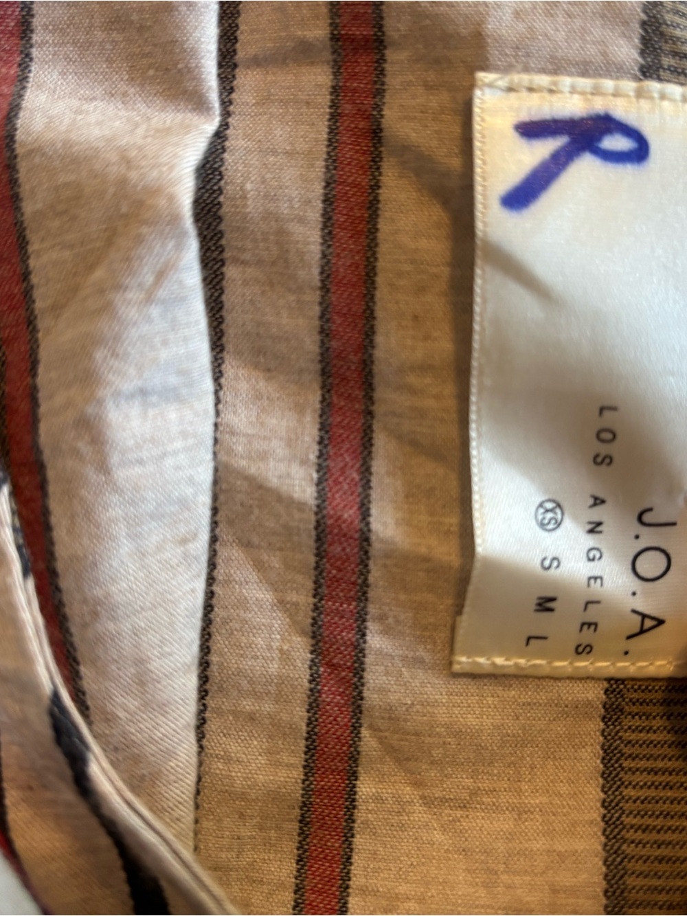 J.O.A. One Shoulder Striped Crop Top XS - Picture 6 of 11
